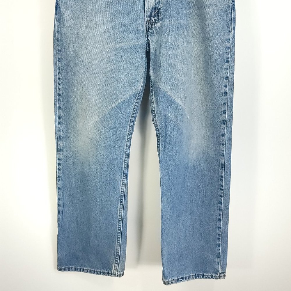 Levi's 505 Denim Jeans Men's 34x30 Blue With Fade Distressed Destroyed - Picture 2 of 15